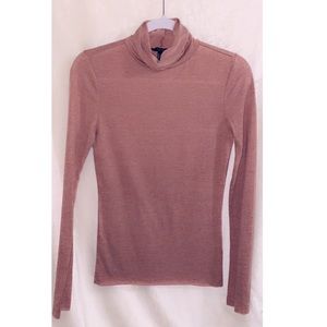 Pale pink turtle neck tee